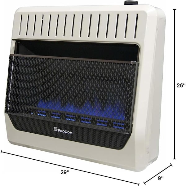 Procom Heating Heating Natural Gas Vent Free Blue Flame Gas Space Heater, 30,000 BTU, T-Stat Control - MN300TBG