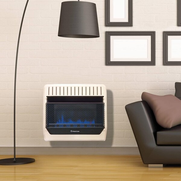 Procom Heating Heating Natural Gas Vent Free Blue Flame Gas Space Heater, 30,000 BTU, T-Stat Control - MN300TBG