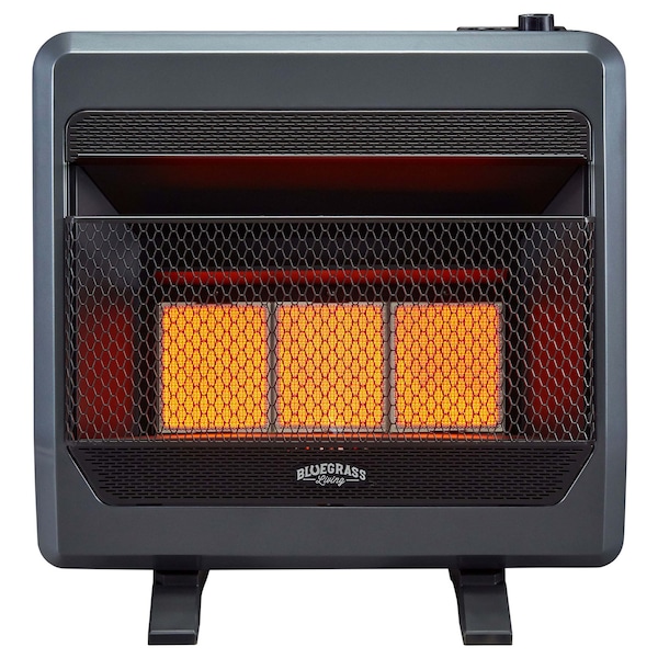 Bluegrass Living Propane Gas Vent Free Infrared Gas Space Heater With Blower And Base - B28TPIR-BB
