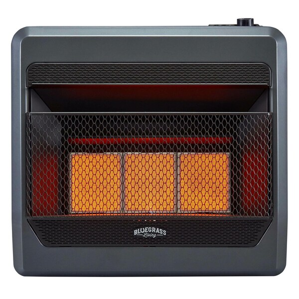 Bluegrass Living Propane Gas Vent Free Infrared Gas Space Heater With Blower And Base - B28TPIR-BB