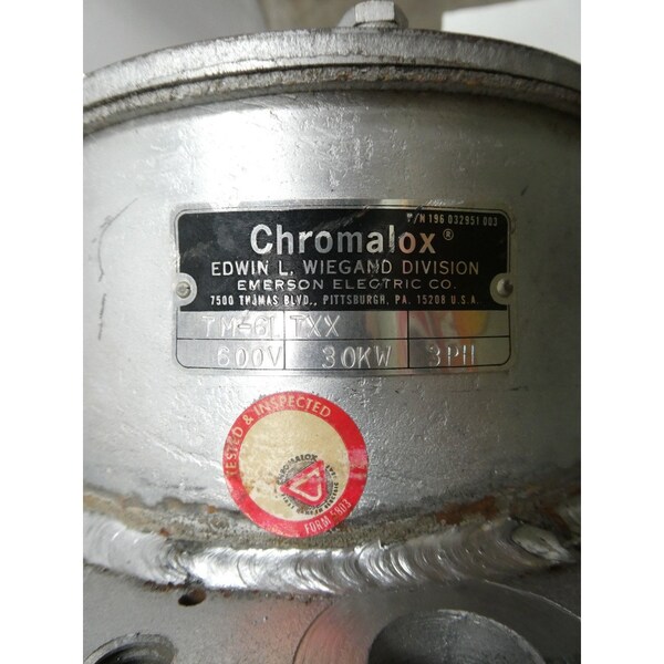 Chromalox Flanged 4012In 30Kw 600VAc Immersion Heater - TM-61 TXX