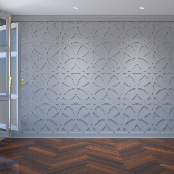 Ekena Millwork Large Daventry Decorative Fretwork Wall Panels in Architectural PVC, 23 3/8"W x 23 3/8"H x 3/8"T - WALP24X24DVN
