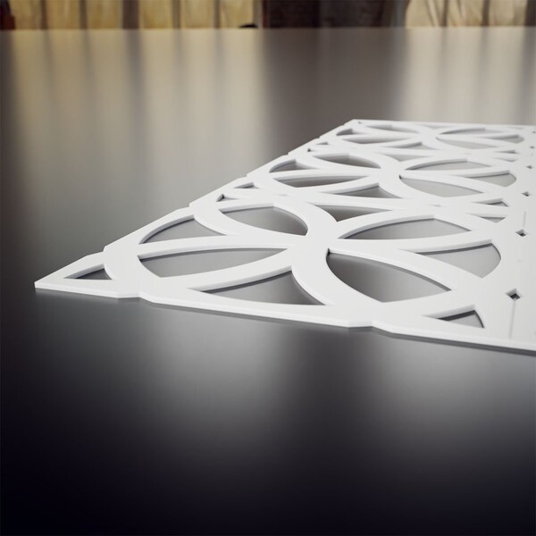 Ekena Millwork Large Daventry Decorative Fretwork Wall Panels in Architectural PVC, 23 3/8"W x 23 3/8"H x 3/8"T - WALP24X24DVN