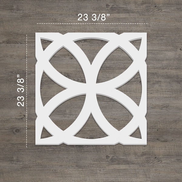 Ekena Millwork Large Daventry Decorative Fretwork Wall Panels in Architectural PVC, 23 3/8"W x 23 3/8"H x 3/8"T - WALP24X24DVN