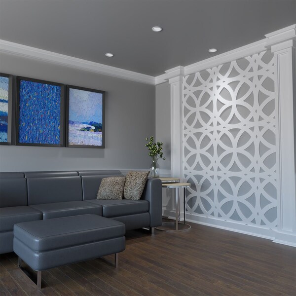Ekena Millwork Large Daventry Decorative Fretwork Wall Panels in Architectural PVC, 23 3/8"W x 23 3/8"H x 3/8"T - WALP24X24DVN