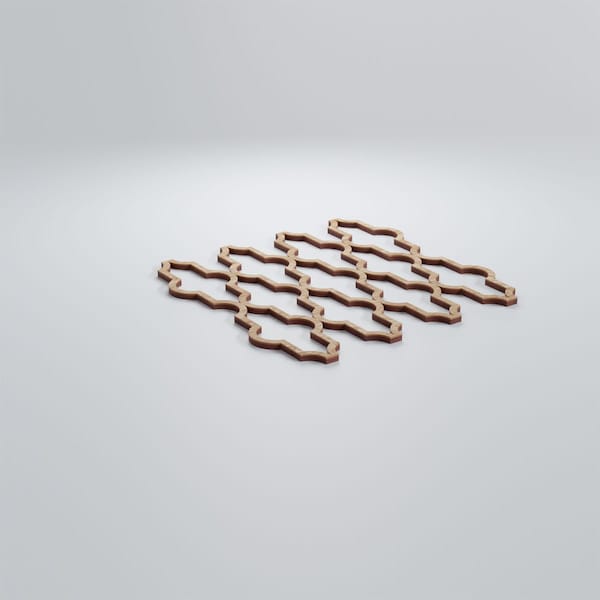 Ekena Millwork Small Casablanca Decorative Fretwork Wood Wall Panels, Red Oak, 11 3/8"W x 11 3/8"H x 3/8"T - WALW12X12X0375CSBRO