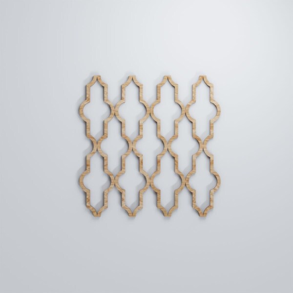 Ekena Millwork Small Casablanca Decorative Fretwork Wood Wall Panels, Red Oak, 11 3/8"W x 11 3/8"H x 3/8"T - WALW12X12X0375CSBRO