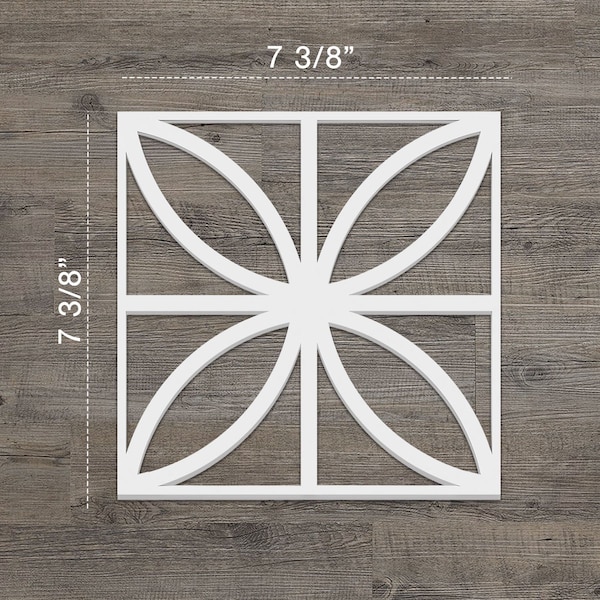 Ekena Millwork Extra Small Swansea Decorative Fretwork Wall Panels in Architectural PVC, 7 3/8"W x 7 3/8"H x 3/8"T - WALP08X08SWN