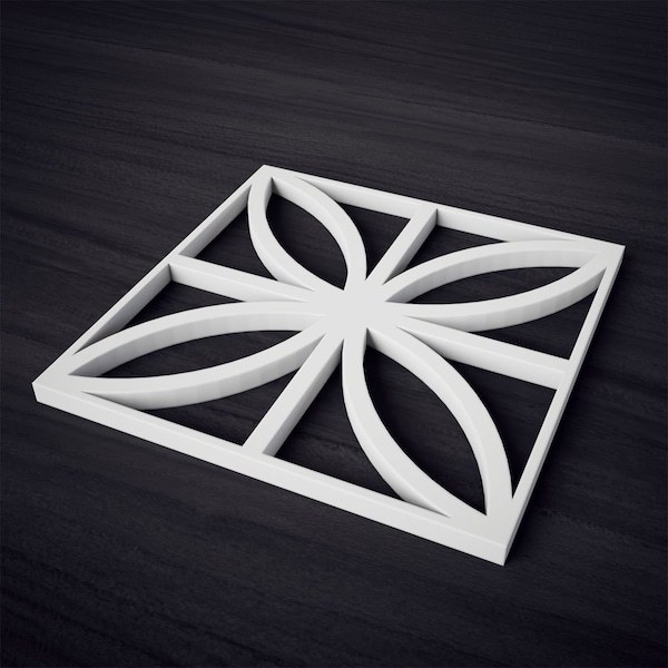 Ekena Millwork Extra Small Swansea Decorative Fretwork Wall Panels in Architectural PVC, 7 3/8"W x 7 3/8"H x 3/8"T - WALP08X08SWN