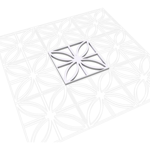 Ekena Millwork Extra Small Swansea Decorative Fretwork Wall Panels in Architectural PVC, 7 3/8"W x 7 3/8"H x 3/8"T - WALP08X08SWN