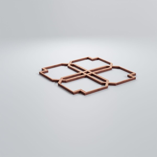 Ekena Millwork Small Englewood Decorative Fretwork Wood Wall Panels, Cherry, 11 3/8"W x 11 3/8"H x 3/8"T - WALW12X12X0375EWDCH