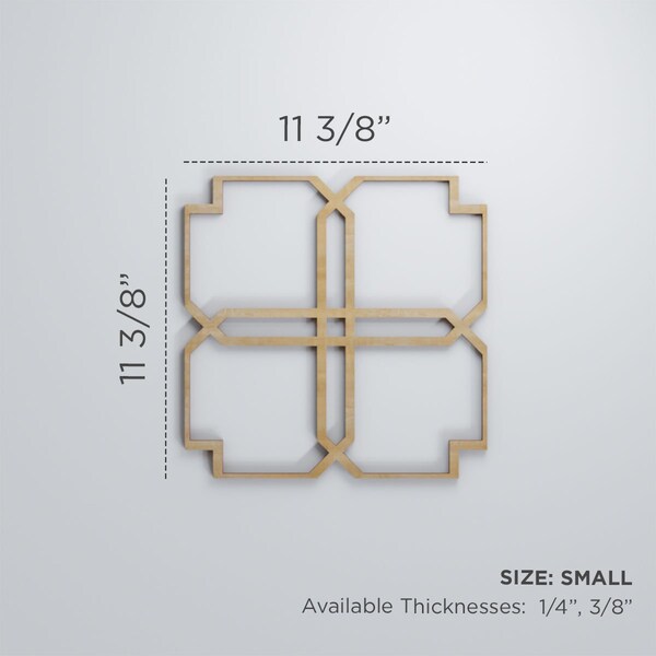 Ekena Millwork Small Englewood Decorative Fretwork Wood Wall Panels, Cherry, 11 3/8"W x 11 3/8"H x 3/8"T - WALW12X12X0375EWDCH