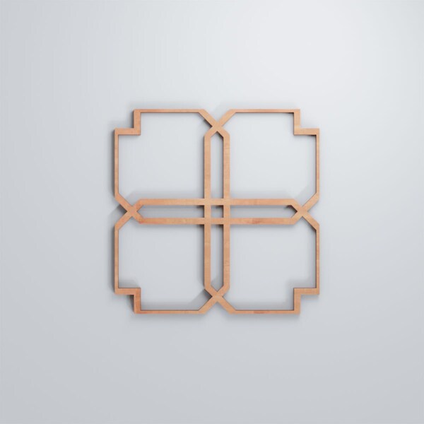 Ekena Millwork Small Englewood Decorative Fretwork Wood Wall Panels, Cherry, 11 3/8"W x 11 3/8"H x 3/8"T - WALW12X12X0375EWDCH