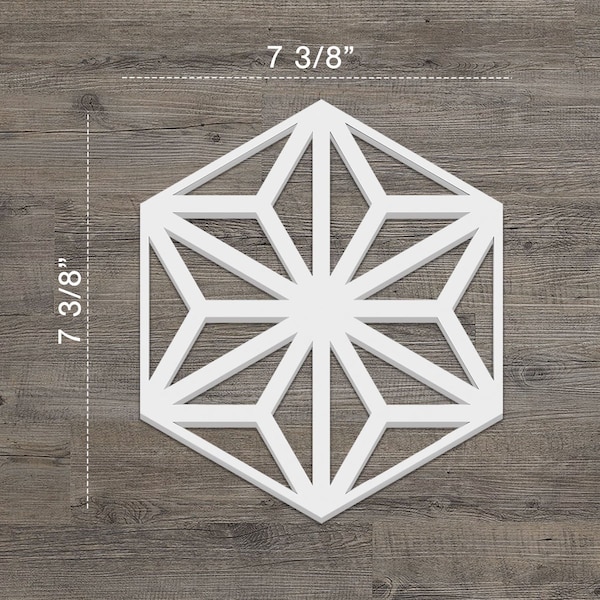 Ekena Millwork Extra Small Hampton Decorative Fretwork Wall Panels in Architectural PVC, 7 3/8"W x 8 1/2"H x 3/8"T - WALP08X08HMP