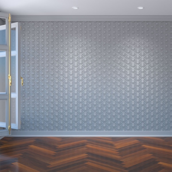 Ekena Millwork Extra Small Hampton Decorative Fretwork Wall Panels in Architectural PVC, 7 3/8"W x 8 1/2"H x 3/8"T - WALP08X08HMP