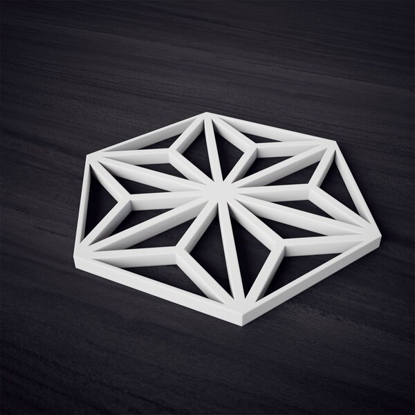 Ekena Millwork Extra Small Hampton Decorative Fretwork Wall Panels in Architectural PVC, 7 3/8"W x 8 1/2"H x 3/8"T - WALP08X08HMP