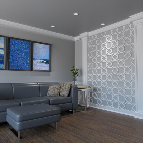 Ekena Millwork Extra Small Lockhart Decorative Fretwork Wall Pnls in Architectural PVC, 12 5/8"W x 7 3/8"H x 3/8"T - WALP08X08LKH