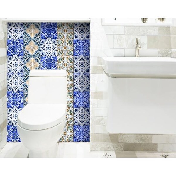 Homeroots 4 x 4 in. Bella Mix Mosaic Yellow Removable Peel & Stick Tiles - 400250