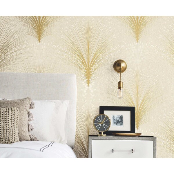 York Wallcoverings Papyrus Plume Beige Wallpaper - OI0681