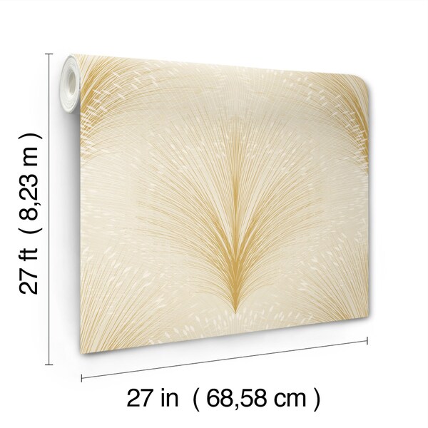 York Wallcoverings Papyrus Plume Beige Wallpaper - OI0681