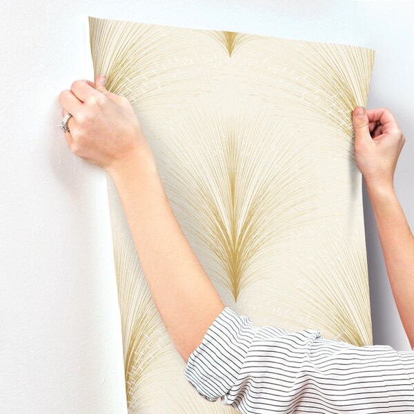 York Wallcoverings Papyrus Plume Beige Wallpaper - OI0681