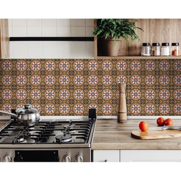 Homeroots 6 x 6 in. Old World Ole Brown Peel & Stick Tiles - 400002