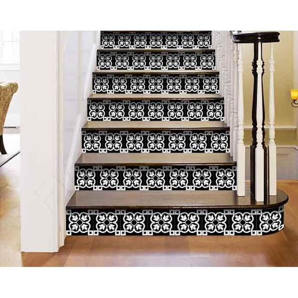 Homeroots 6 x 6 in. Black & White Stark Peel & Stick Removable Tiles - 399867