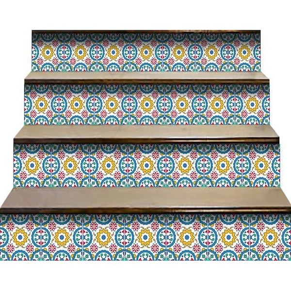 Homeroots 6 x 6 in. Raffia Gia Light Blue Removable Peel & Stick Tiles - 400412