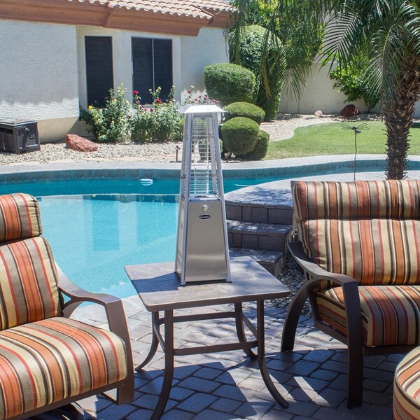 Hiland Glass Tube Table Top Patio Heater in Stainless Steel - HLDS032-GTTSS
