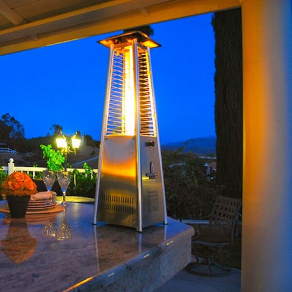 Hiland Glass Tube Table Top Patio Heater in Stainless Steel - HLDS032-GTTSS