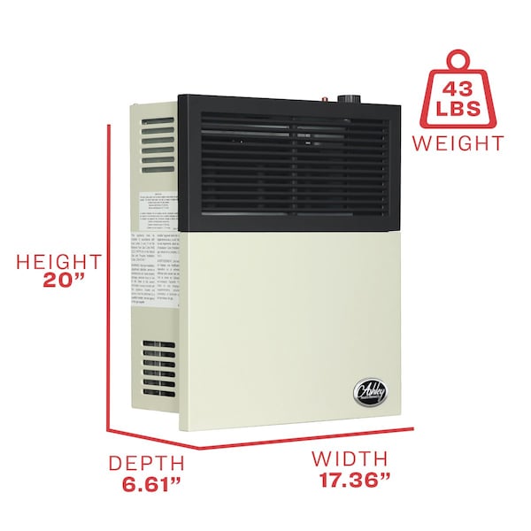 Ashley Hearth Products 11,000 BTU Direct Vent Natural Gas Wall Heater - DVAG11N