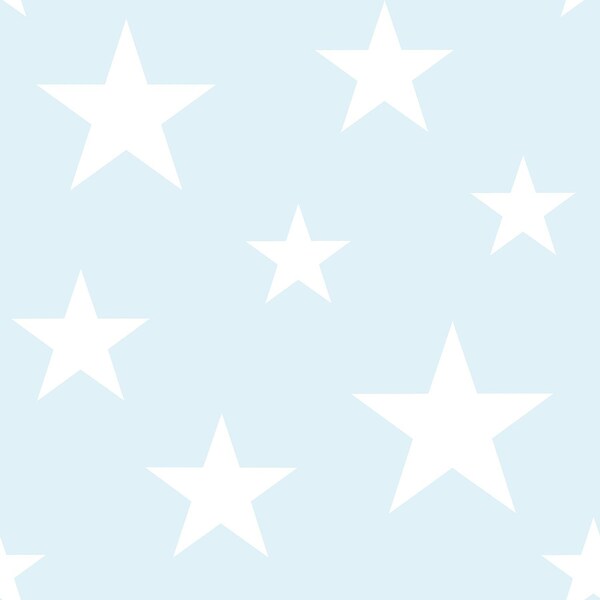 Manhattan Comfort Halluin Amira Sky Blue Stars 33 ft L X 209 in W Wallpaper - BR4060-138932
