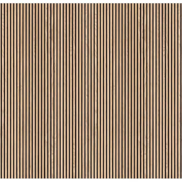 Msi 9.5 x 120 3D Natural Fluted Wood Slat Acoustic Sound Absorbing Wall Paneling, 176PK - ZOR-MD-0642P