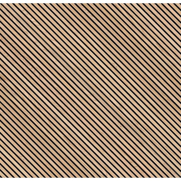 Msi 9.5 x 120 3D Natural Fluted Wood Slat Acoustic Sound Absorbing Wall Paneling, 176PK - ZOR-MD-0642P