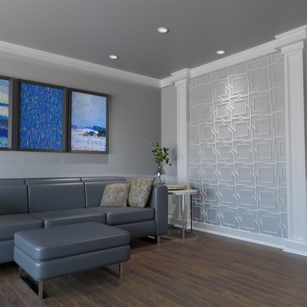 Ekena Millwork Small Monument Decorative Fretwork Wall Panels in Architectural PVC, 11 3/8"W x 11 3/8"H x 3/8"T - WALP12X12MMT