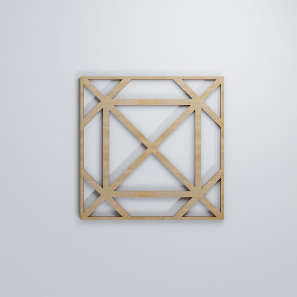 Ekena Millwork Small Buxton Decorative Fretwork Wood Wall Panels, Hickory, 11 3/8"W x 11 3/8"H x 3/8"T - WALW12X12X0375BUXHI