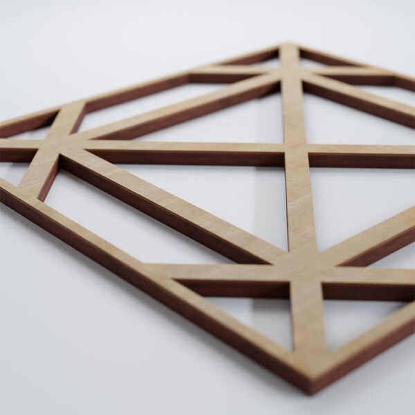 Ekena Millwork Small Buxton Decorative Fretwork Wood Wall Panels, Hickory, 11 3/8"W x 11 3/8"H x 3/8"T - WALW12X12X0375BUXHI