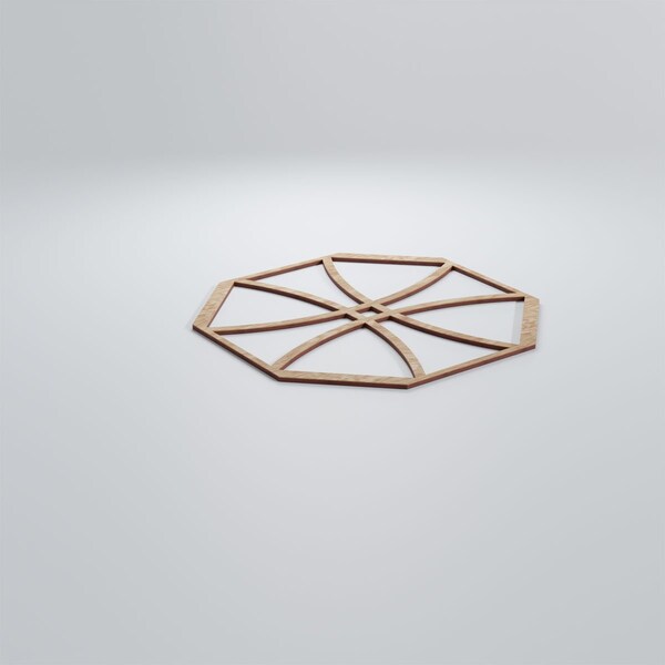 Ekena Millwork Large Haswell Decorative Fretwork Wood Wall Panels, Red Oak, 23 3/8"W x 23 3/8"H x 3/8"T - WALW24X24X0375HWLRO