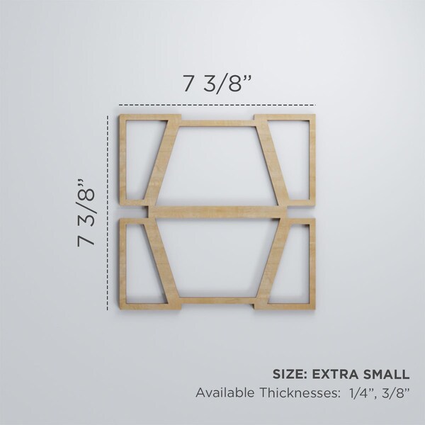 Ekena Millwork Extra Small Greeley Decorative Fretwork Wood Wall Panels, Red Oak, 7 3/8"W x 7 3/8"H x 3/8"T - WALW08X08X0375GLYRO