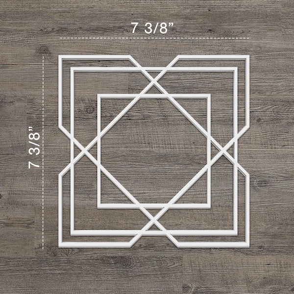 Ekena Millwork Extra Small Lakewood Decorative Fretwork Wall Panels in Architectural PVC, 7 3/8"W x 7 3/8"H x 3/8"T - WALP08X08LWD