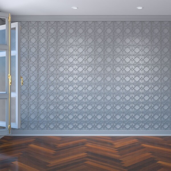 Ekena Millwork Extra Small Lakewood Decorative Fretwork Wall Panels in Architectural PVC, 7 3/8"W x 7 3/8"H x 3/8"T - WALP08X08LWD