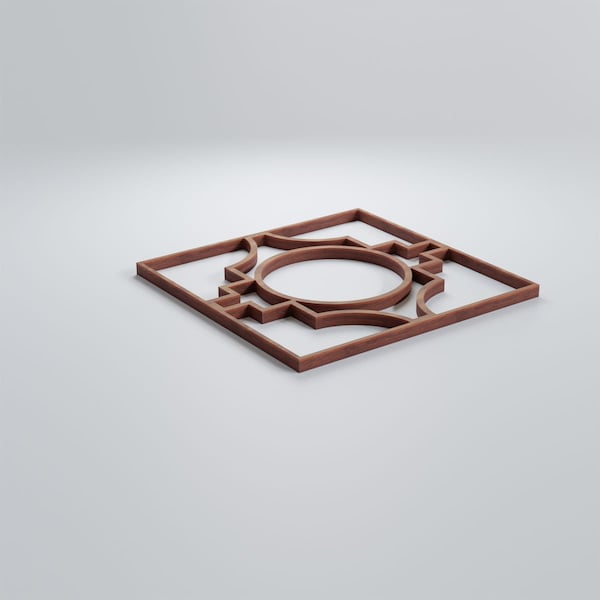 Ekena Millwork Extra Small Gypsum Decorative Fretwork Wood Wall Panels, Walnut, 7 3/8"W x 7 3/8"H x 3/8"T - WALW08X08X0375GYPWA