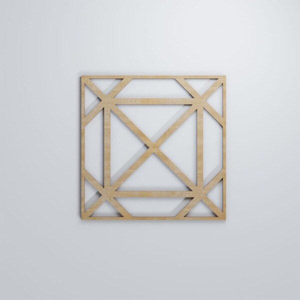 Ekena Millwork Medium Buxton Decorative Fretwork Wood Wall Panels, Birch, 15 3/8"W x 15 3/8"H x 3/8"T - WALW16X16X0375BUXBI