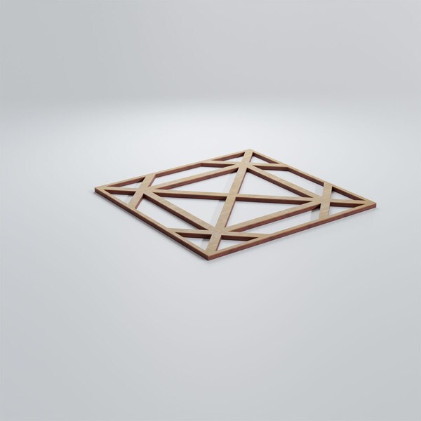 Ekena Millwork Medium Buxton Decorative Fretwork Wood Wall Panels, Birch, 15 3/8"W x 15 3/8"H x 3/8"T - WALW16X16X0375BUXBI