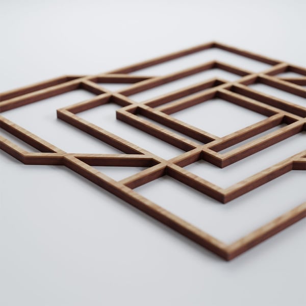 Ekena Millwork Medium Norwood Decorative Fretwork Wood Wall Panels, Red Oak, 15 3/8"W x 15 3/8"H x 3/8"T - WALW16X16X0375NWDRO
