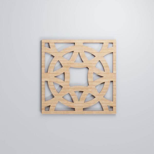 Ekena Millwork Small Brownsville Decorative Fretwork Wood Wall Panels, Alder, 11 3/8"W x 11 3/8"H x 3/8"T - WALW12X12X0375BNEAL