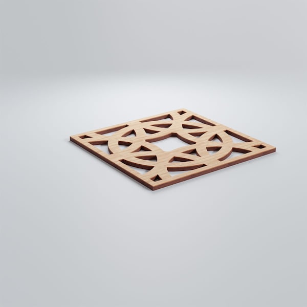 Ekena Millwork Small Brownsville Decorative Fretwork Wood Wall Panels, Alder, 11 3/8"W x 11 3/8"H x 3/8"T - WALW12X12X0375BNEAL