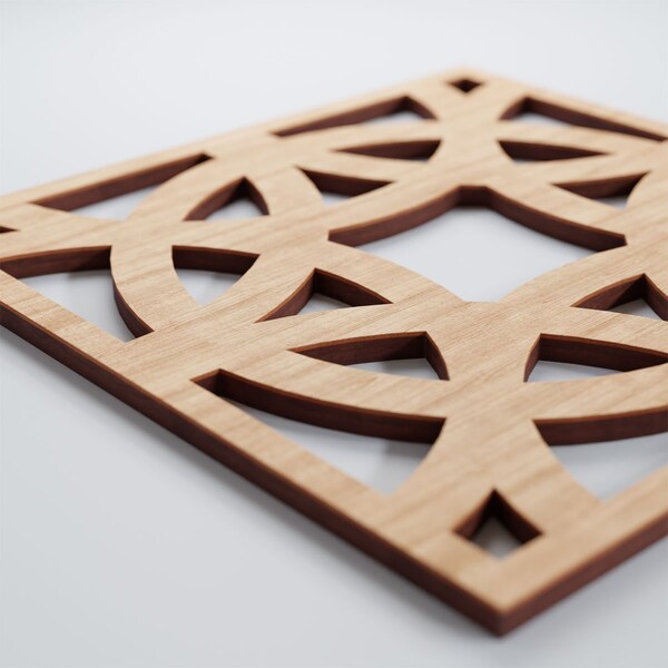 Ekena Millwork Small Brownsville Decorative Fretwork Wood Wall Panels, Alder, 11 3/8"W x 11 3/8"H x 3/8"T - WALW12X12X0375BNEAL