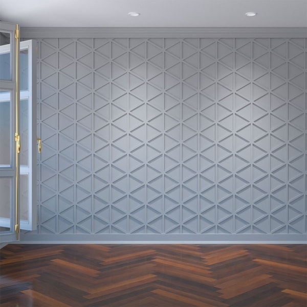 Ekena Millwork Medium Pendleton Decorative Fretwork Wall Panels in Architectural PVC, 15 3/8"W x 17 3/4"H x 3/8"T - WALP16X16PEN