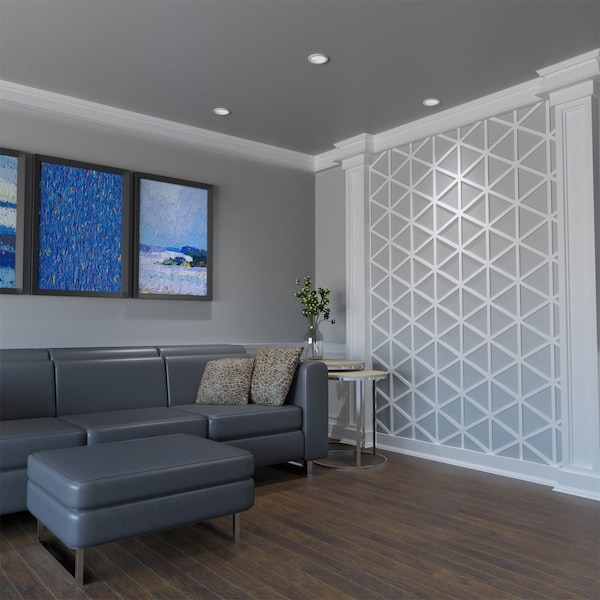 Ekena Millwork Medium Pendleton Decorative Fretwork Wall Panels in Architectural PVC, 15 3/8"W x 17 3/4"H x 3/8"T - WALP16X16PEN